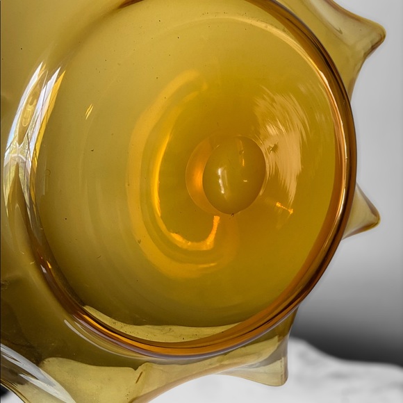 Vintage Amber MCM Glass Bowl - Picture 5 of 8